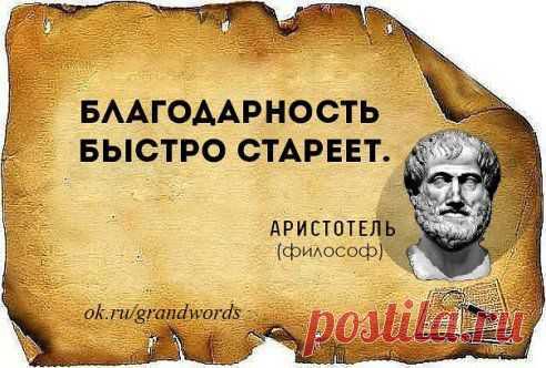 Благодарность быстро стареет.