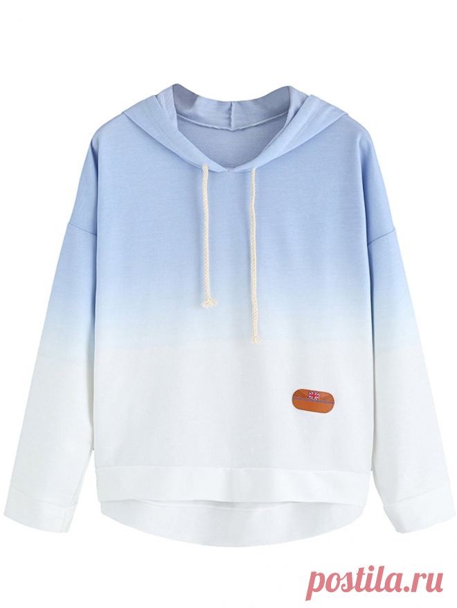 SweatyRocks Sweatshirt Women Pullover Hoodie Cotton Shirt Blue Ombre (Small, Blue Ombre) at Amazon Women’s Clothing store: