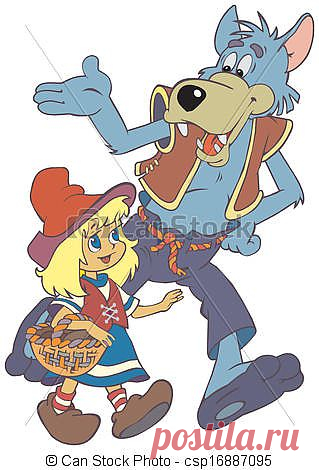 Векторные EPS Red, hat, Gray, Wolf - Personages, cartoon, Red, hat, 2-D,... csp16887095 - Поиск клипартов, иллюстраций, рисунков и векторных графических изображений клипартов