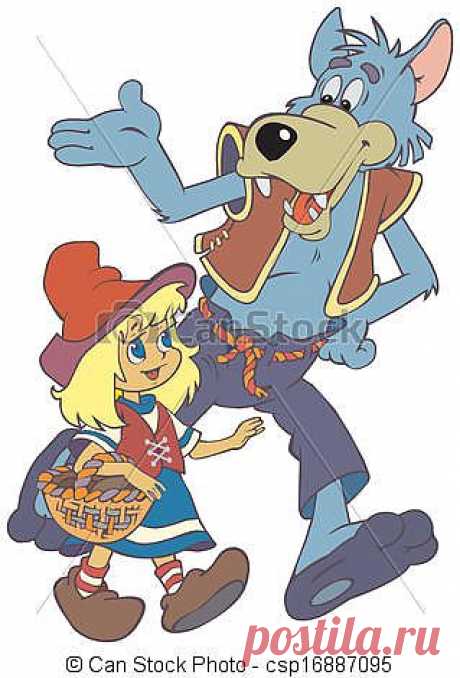 Векторные EPS Red, hat, Gray, Wolf - Personages, cartoon, Red, hat, 2-D,... csp16887095 - Поиск клипартов, иллюстраций, рисунков и векторных графических изображений клипартов