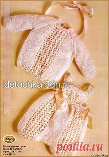Вязаный костюм для малыша - пуловер и штанишки. Вяжем детям. - Вязаные костюмчики для малышей - Вязание малышам - Вязание для малышей - Вязание для детей. Вязание спицами, крючком для малышей