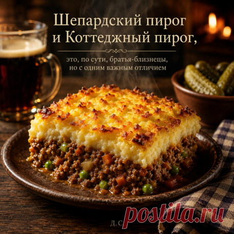 Шепардский пирог и Коттеджный пирог, это, по сути, братья-близнецы, но с одним важным отличием