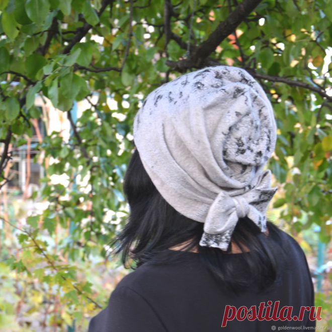 Купить Шапочка- бандана валяная из натуральной шерсти 