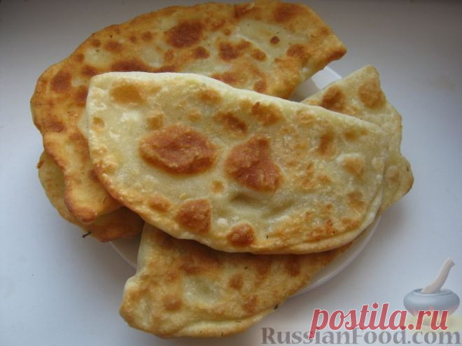 Рецепт: Лепешки с творогом и зеленью на RussianFood.com