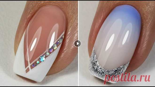 Идеи Дизайна Ногтей????/Nail Design ideas???? В работе использовала: 1) база Moltini strong base cover №4 гель краска Moltini белая без л/с гель лак с блестками Fiore №174 топ Fiore без л/с 2) гел...