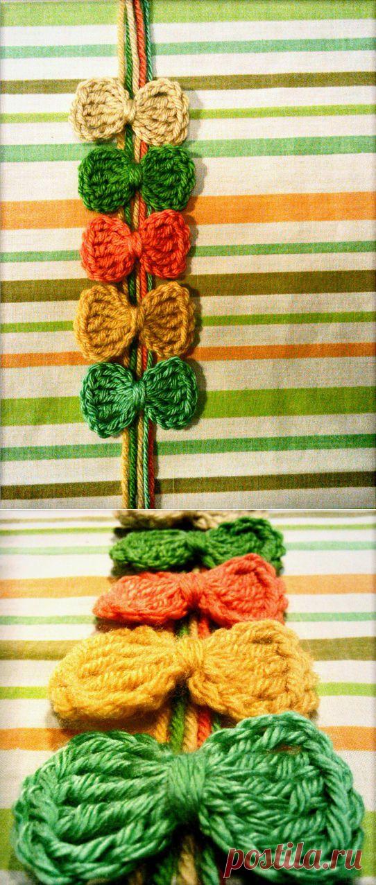 Простой и красивый бантик крючком