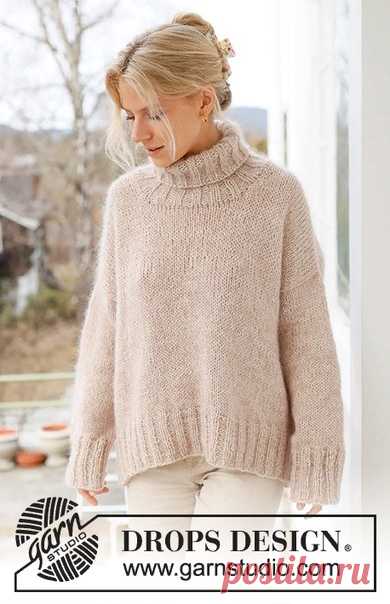 Свитер Sweet Weekend

Размеры: S - M - L - XL - XXL – XXXL
Понадобится:
- Пряжа DROPS SOFT TWEED (50% мериносовая шерсть, 25% альпака, 25% вискоза, 130м/50г) 300-350-350-400-450-500 г, цвет 02, marzipan
- Пряжа DROPS KID-SILK (75% кид-мохер, 25% шелк, 210м/25г) 100-100-125-125-150-150 г, цвет 40, pink pearl
- Пряжа DROPS KID-SILK 100-100-125-125-150-150 г, цвет 41, powder
Спицы:
Круговые спицы DROPS размеры 6 и 7 мм, длина лески 40 и 80 см.
Чулочные спицы DROPS размеры 6 и...