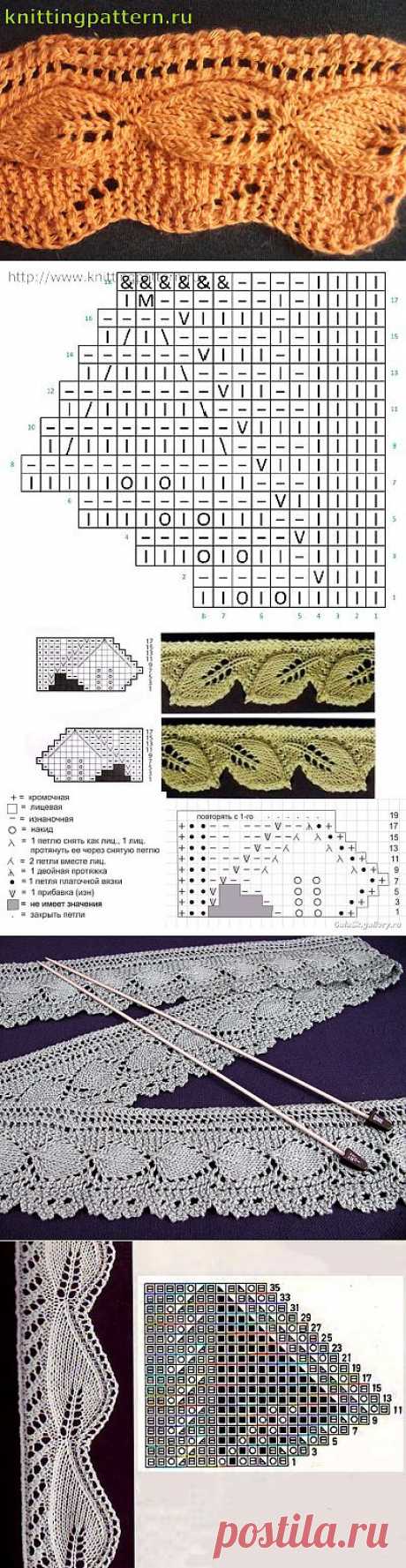 КАЙМА ЛИСТЬЯ - ОЧЕНЬ МНОГО СХЕМ,УЗОРОВ И МАСТЕР КЛАССОВ.