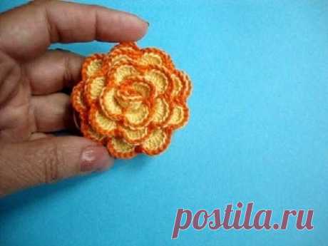 Вязаные крючком цветы How to crochet flower Урок 33 方法かぎ針編みの花へ