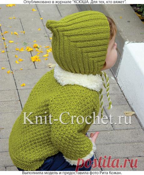 Шапочка «Эльф» и курточка для малыша спицами