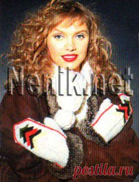 Варежки на двух спицах