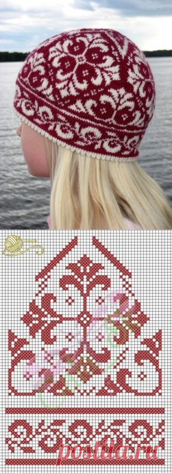 Яркая шапка жаккардом