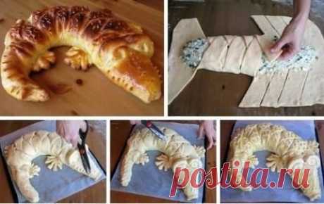 Монастырская ПОСТНАЯ рыбная кулебяка &quot;Крокодил&quot; | Кулинарные Рецепты