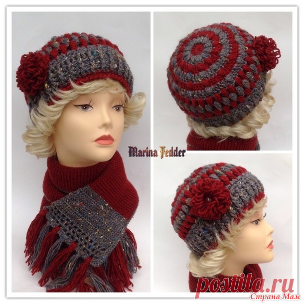 . Новогодний комплект. Шапка и шарф для "обезьянок". - В.Г.У. - Вязаные Головные Уборы - Страна Мам