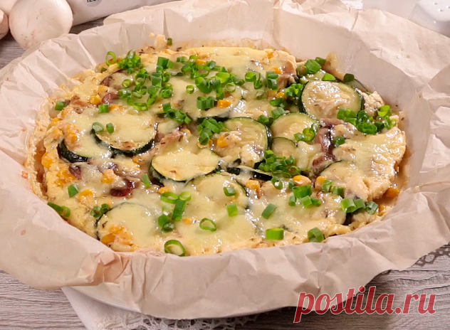 Запеканка с цукини и кукурузой