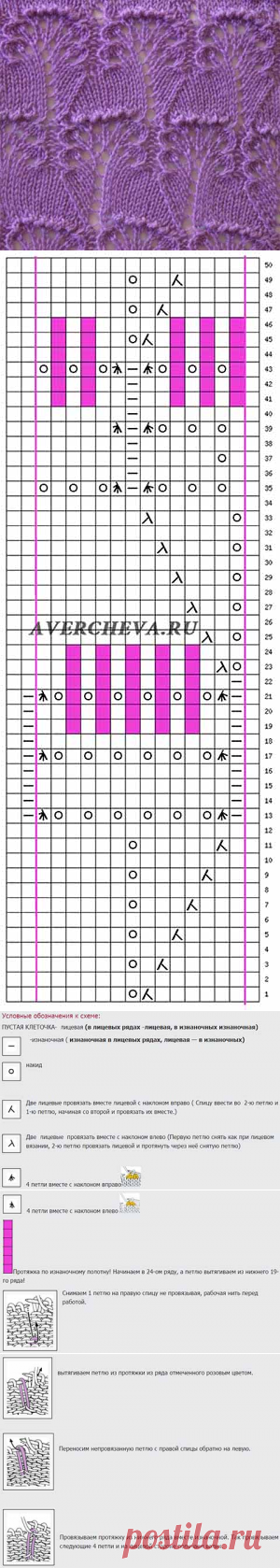 Необычный и интересный узор для спиц