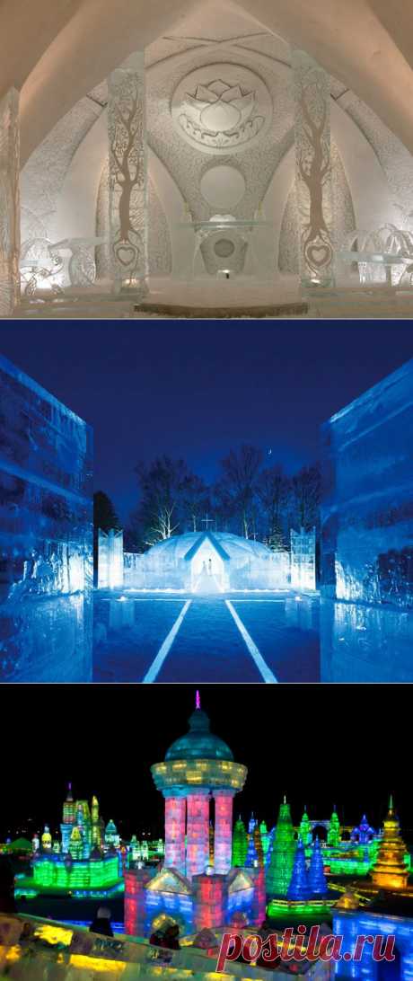 Лёд - материал для творчества. Ледяные гостиницы. Фестивали ледяных скульптур. Ледяная музыка | Посидим-поговорим