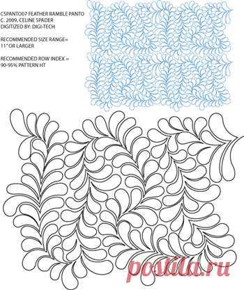Feather Ramble Pantograph by Celine Spader CSPANTO07