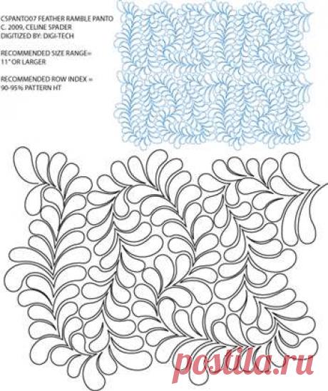 Feather Ramble Pantograph by Celine Spader CSPANTO07