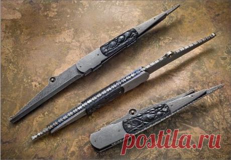 Нож бритва. Дамасская сталь.