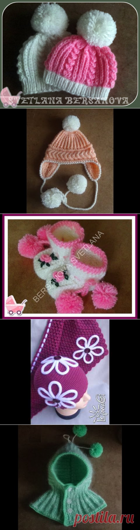 Вязаная шапочка для новорожденного.Knitted hats for new... | Doovi