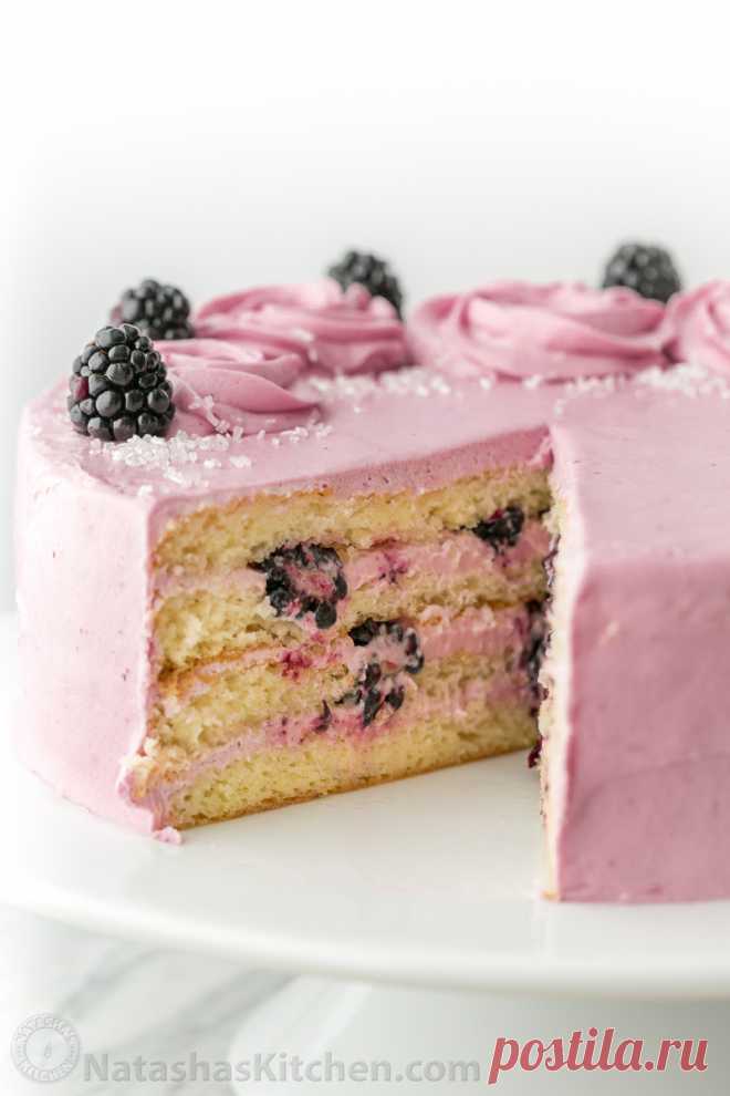 Blackberry Cake with Blackberry Frosting - Natasha's Kitchen