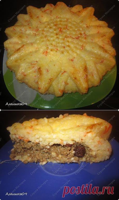 Рисовый пирог с фаршем и изюмом | Страна Мастеров