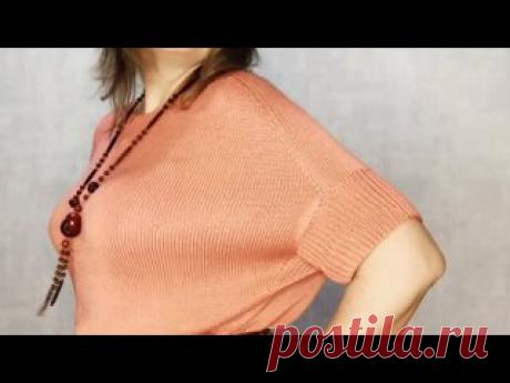 Туника спицами сверху вниз без швов