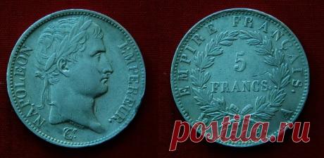 5 франк Франция Республика Франция Император Наполеон 1809 СЕРЕБРО