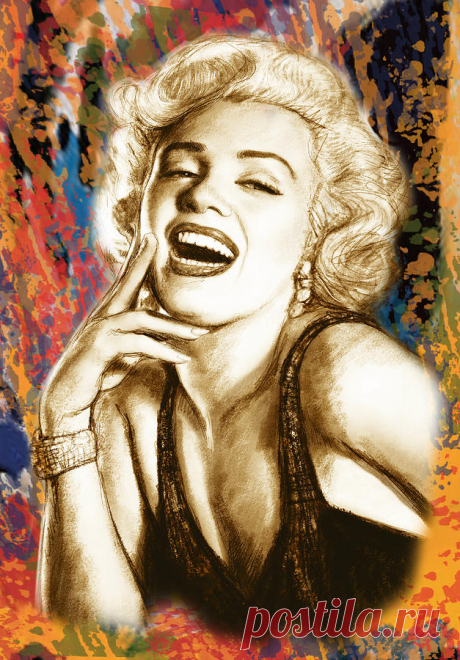 Marilyn Monroe morden art drawing poster by Kim Wang Marilyn Monroe morden art drawing poster Drawing by Kim Wang
