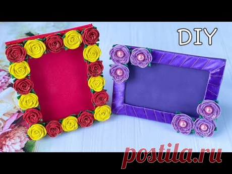 Фоторамка с цветами из фоамирана Подарок своими руками / DIY Photo Frame from Eva Foam