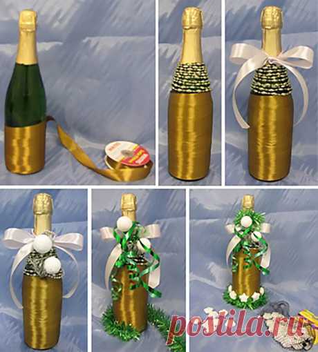 Бутылки: оригинальная упаковка к новому году — DIYIdeas