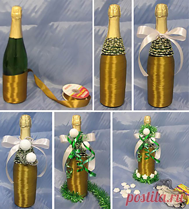 Бутылки: оригинальная упаковка к новому году — DIYIdeas