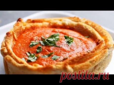 ХЛЕБНА КУПИЧКА С КАШКАВАЛ С ДОМАТЕНА СУПА