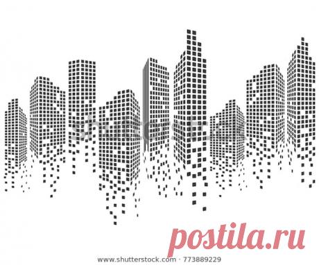 Стоковая векторная графика «Modern City Skyline City Silhouette Vector» (без лицензионных платежей), 773889229