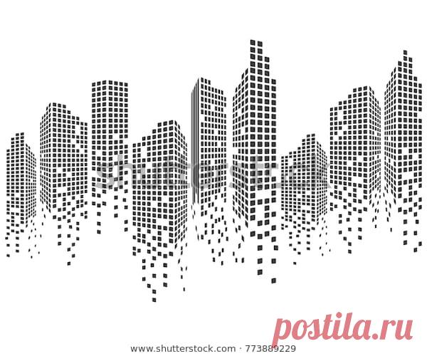 Стоковая векторная графика «Modern City Skyline City Silhouette Vector» (без лицензионных платежей), 773889229