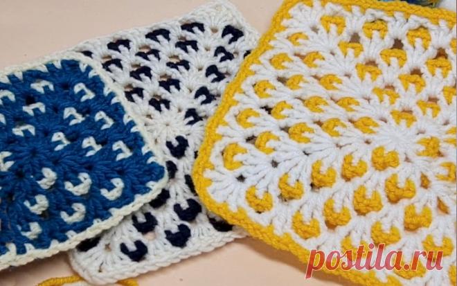 Узор крючком для пледа. 
Шикарный, чудесный узор крючком для пледа, детского пледика, наволочки на подушку, ковра и многих других вещей. Узор вяжется двумя цветами и чем контрастнее они будут, тем эффектнее будет смотреться ваше изделие.
