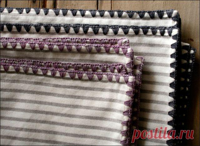 Пара способов обвязки ткани или кожи крючком. | Варварушка-Рукодельница