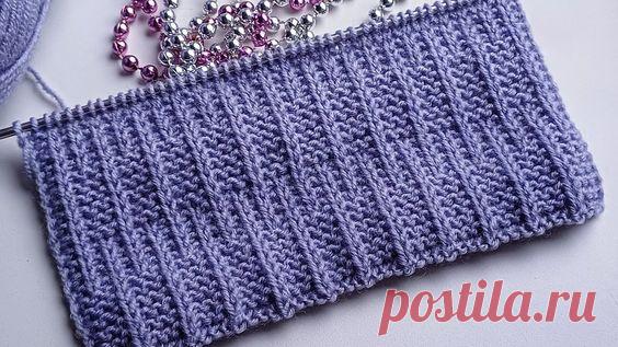 Несложный комбинированный узор/Интересный узор спицами!🪻/Simple combined pattern!Interesting pattern