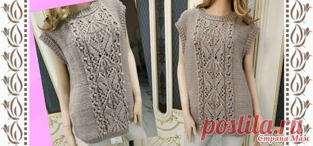 Красивый жилет с узором от Хитоми Шида. Спицы. Описание+ видео в источнике. - ВЯЗАНАЯ МОДА+ ДЛЯ НЕМОДЕЛЬНЫХ ДАМ - Страна Мам