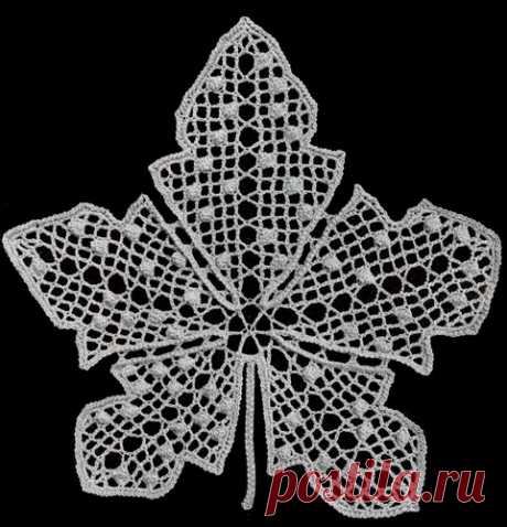 Ирландский мотив &quot;листик с шишечками&quot;. Схема