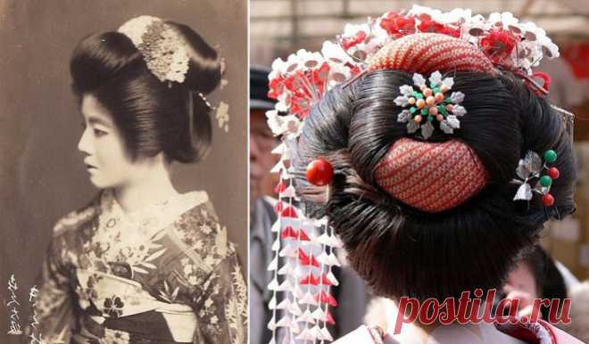 Прическа гейши: исчезающее искусство традиционной японской укладки волос | Чёрт побери Во всем мире гейша узнаваема за счет ее наряда и характерной прически. А ведь соорудить на голове подобную конструкцию – целое искусство. На сегодняшний день экспертов традиционной японской прически становится все меньше, а современные гейши предпочитают носить парики.      Вплоть до XVII века у гейш не было единого стиля в одежде и прическе. В период Эдо (1600-1868 гг.) правительство ст...