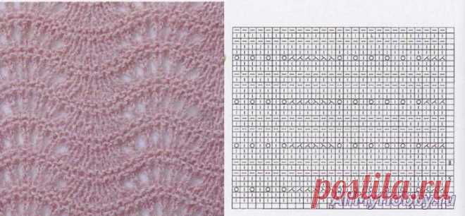 Схема для вязания спицами №161.Узор для вязания спицами №161.