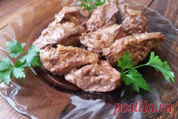 Куриная печень жареная с луком