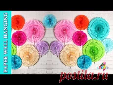 DIY: Paper ceiling / wall hanging Designer Flowers -Christmas Party / Home Decoration #NewYear