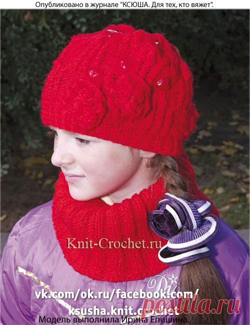 Вязаная шапочка для девочки.