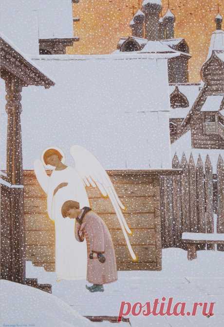 худ. Александр Простев.
&quot;У храма. Святое детство Варфоломея&quot;
2006 г.