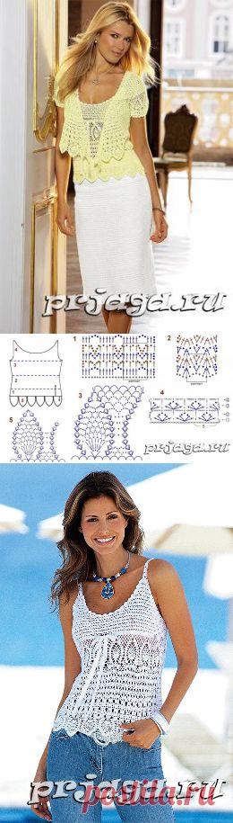 Вязание крючком топов с ананасами