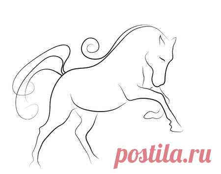 Elegant horse done in a minimal style 123RF - Миллионы стоковых фото, векторов, видео и музыки для Ваших проектов.