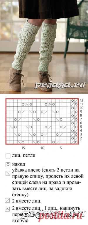 Ажурные гетры спицами